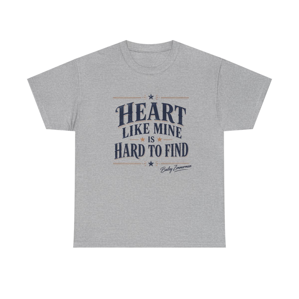 Bailey Zimmerman "Heart like mine is hard to find" Unisex Tee - alternate angle 2, merchandise