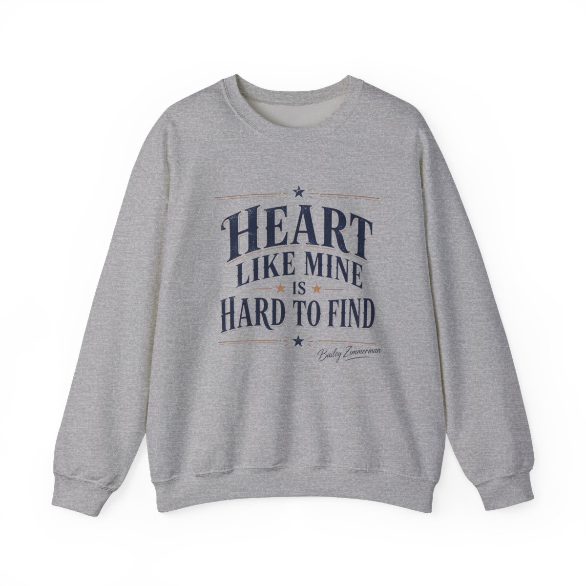 Bailey Zimmerman "Heart like mine is hard to find" Crewneck - alternate angle 2, merchandise