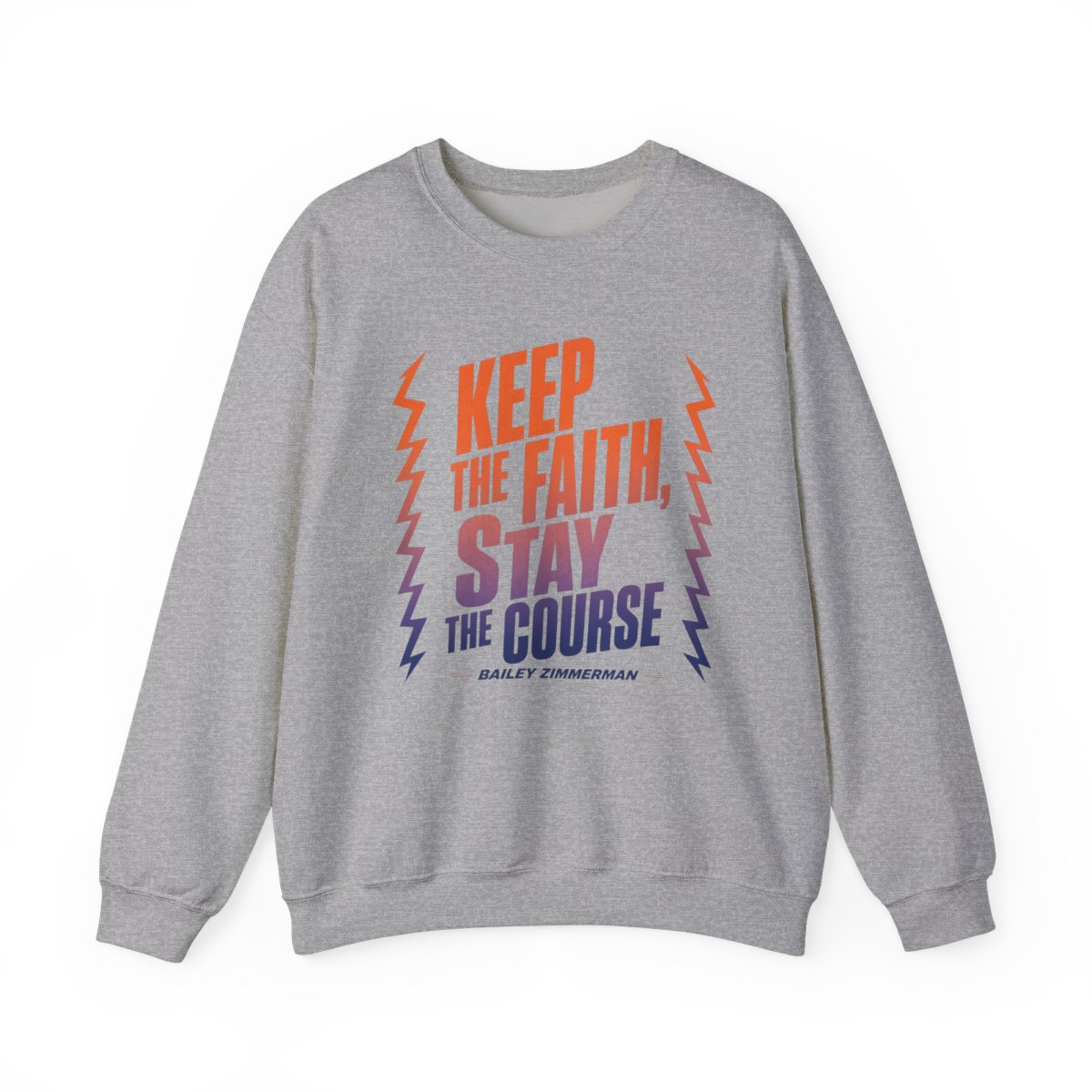 Bailey Zimmerman "Keep the faith, stay the course" Crewneck - alternate angle 2, merchandise