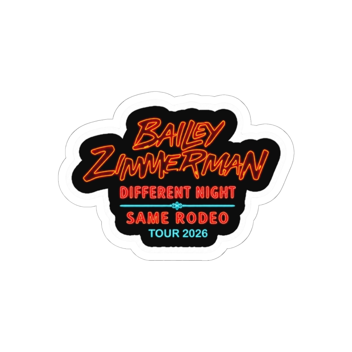 Bailey Zimmerman Different Night Same Rodeo Sticker - alternate angle 2, merchandise